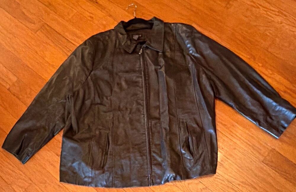 Vintage Leather Maggie Barnes Women 4X Brown Biker Jacket Moto Motorcycle Y2K 90